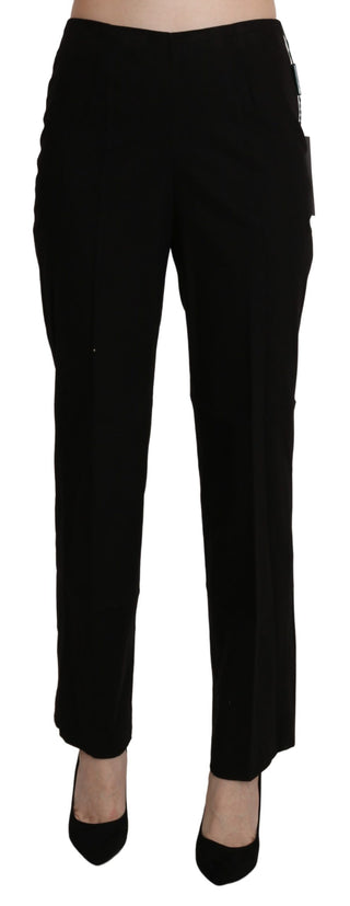 Elegant High Waist Straight Black Pants - Luxury for You