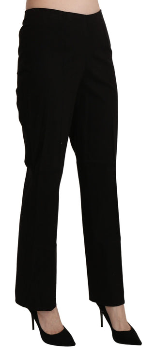 Elegant High Waist Straight Black Pants - Luxury for You