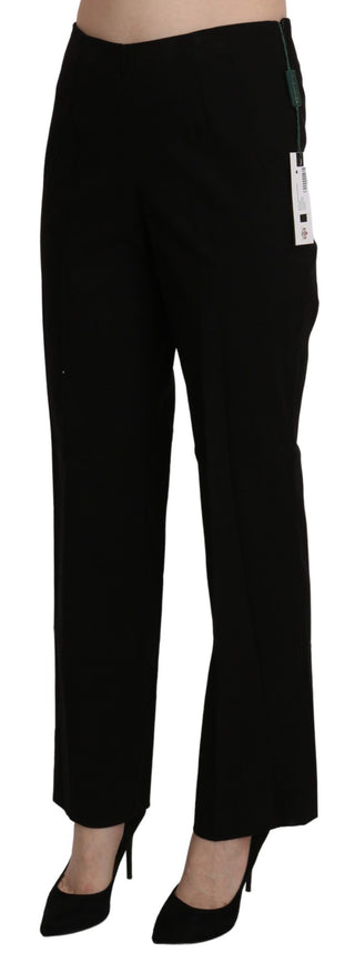 Elegant High Waist Straight Black Pants - Luxury for You