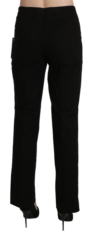 Elegant High Waist Straight Black Pants - Luxury for You