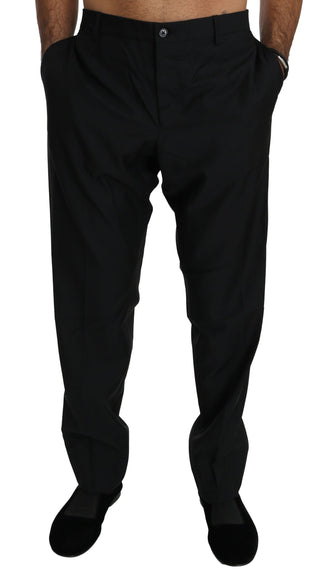 Elegant Black Virgin Wool Dress Pants - Luxury for You