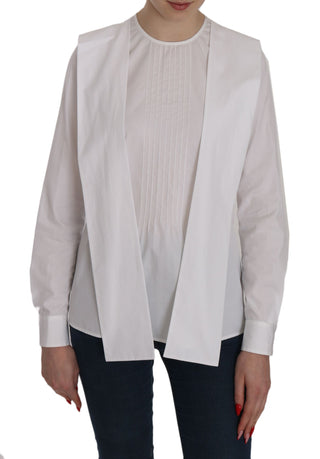 Elegant White Cotton Crew Neck Top - Luxury for You