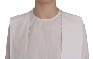 Elegant White Cotton Crew Neck Top - Luxury for You