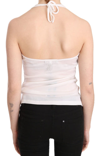 Elegant White Halter Casual Tank Top - Luxury for You