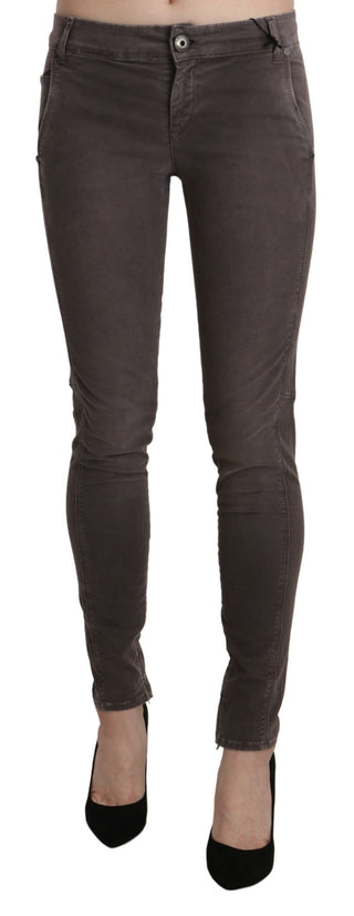 Chic Brown Low Waist Skinny Trousers - Luxury for You