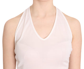 Elegant White Halter Casual Tank Top - Luxury for You