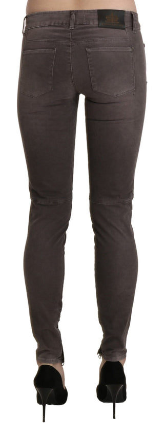 Chic Brown Low Waist Skinny Trousers - Luxury for You