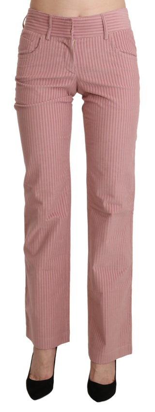 Chic Pink Mid Waist Straight Trousers - Luxury for You