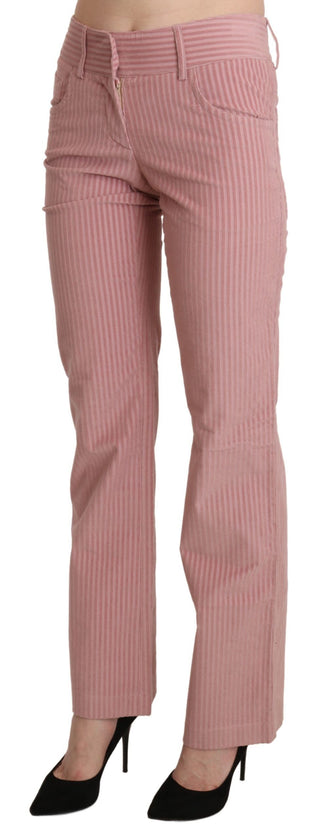 Chic Pink Mid Waist Straight Trousers - Luxury for You