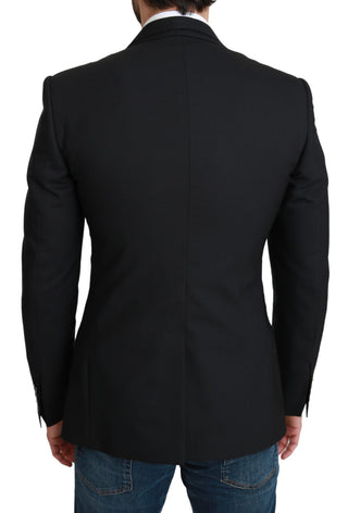 Elegant Black Virgin Wool Formal Blazer - Luxury for You