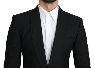 Elegant Black Virgin Wool Formal Blazer - Luxury for You