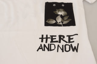 Chic Monochrome 'here And Now' Cotton Tee