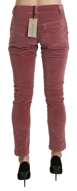 Chic Red Mid Waist Skinny Trousers - Luxury for You