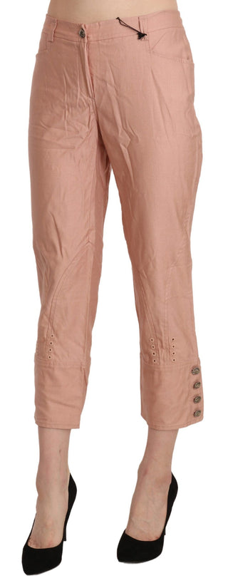 Chic High Waist Cropped Cotton Trousers - Luxury for You