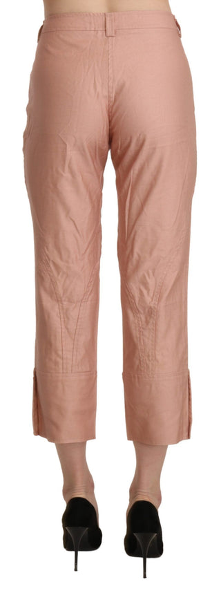 Chic High Waist Cropped Cotton Trousers - Luxury for You