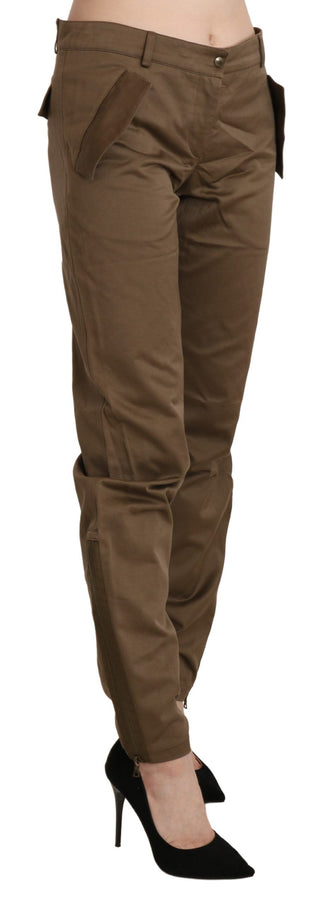 Chic Brown Mid Waist Straight Trousers - Luxury for You