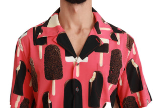 Elegant Silk Blend Ice-cream Print Shirt - Luxury for You