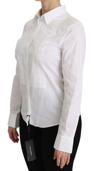 Elegant White Collared Long Sleeve Polo Top - Luxury for You