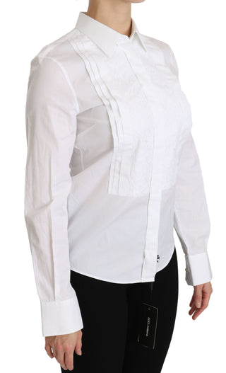 Elegant White Collared Long Sleeve Polo Top - Luxury for You