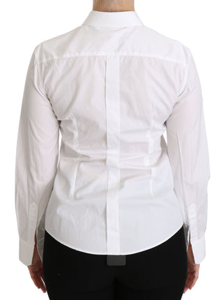 Elegant White Collared Long Sleeve Polo Top - Luxury for You