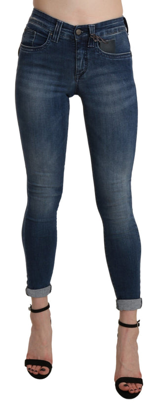 Chic Blue High Waist Cropped Jeans - Luxury for You