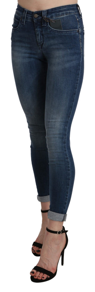 Chic Blue High Waist Cropped Jeans - Luxury for You