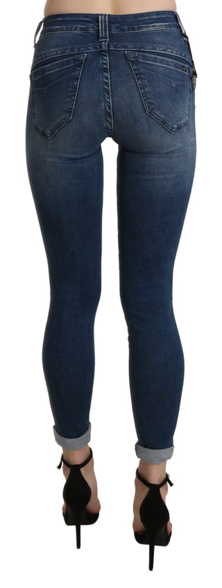 Chic Blue High Waist Cropped Jeans - Luxury for You