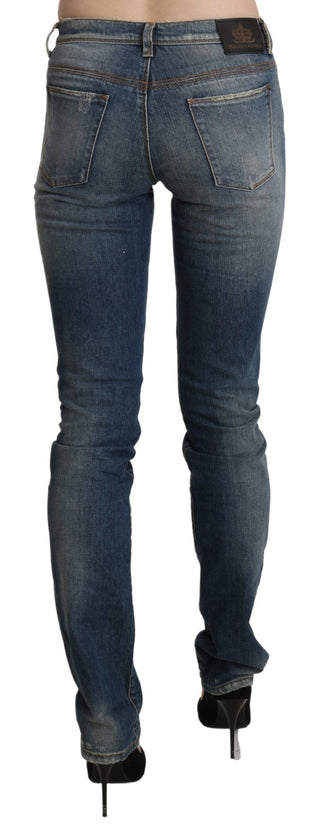 Chic Mid Waist Skinny Denim In Blue Washed - Luxury for You