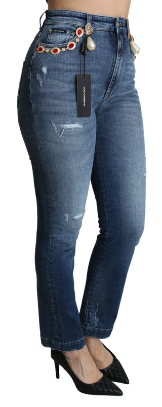 Enchanted Crystal Studded Blue Jeans - Luxury for You