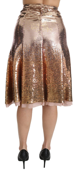 Gold Sequined High Waist Skirt - Luxury for You