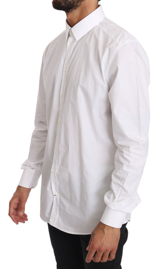 Elegant Slim Fit Dress Shirt In Pure White - Luxury for You