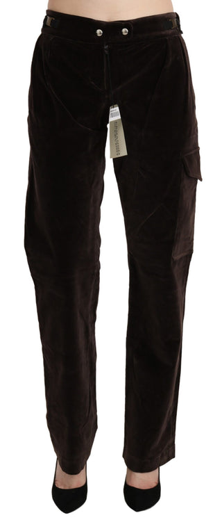 Chic High Waist Cargo Pants In Sophisticated Brown - Luxury for You