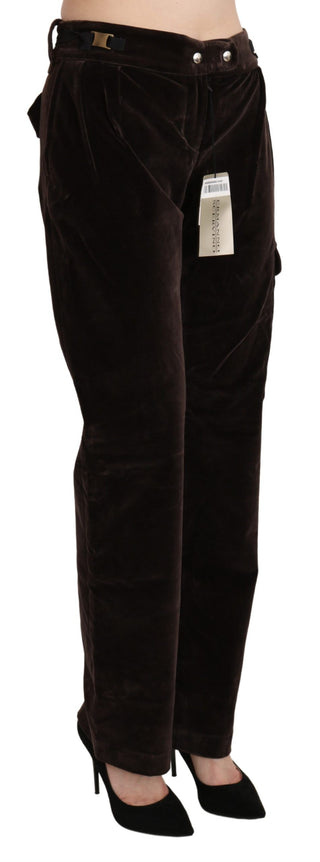 Chic High Waist Cargo Pants In Sophisticated Brown - Luxury for You