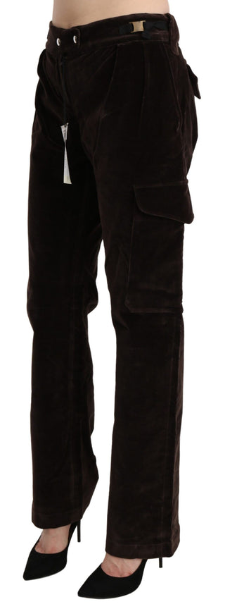 Chic High Waist Cargo Pants In Sophisticated Brown - Luxury for You