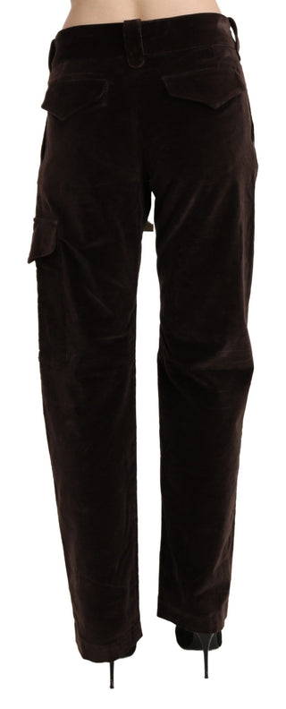 Chic High Waist Cargo Pants In Sophisticated Brown - Luxury for You