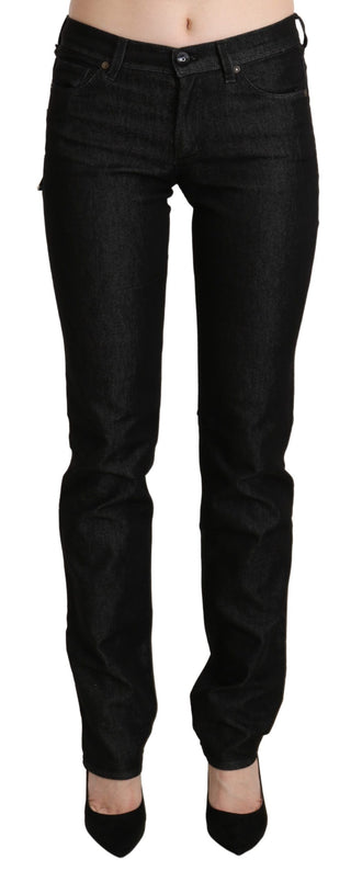 Chic Black Mid Waist Skinny Jeans - Luxury for You