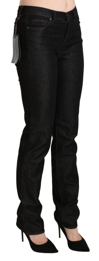 Chic Black Mid Waist Skinny Jeans - Luxury for You