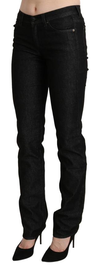 Chic Black Mid Waist Skinny Jeans - Luxury for You