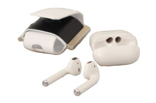 Chic Leather Airpods Case In Monochrome