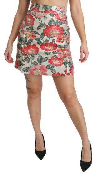 Elegant White Floral High Waist Skirt - Luxury for You