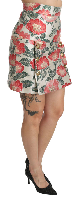 Elegant White Floral High Waist Skirt - Luxury for You