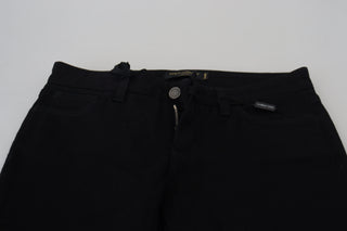 Elegant Black Slim Fit Denim Masterpiece