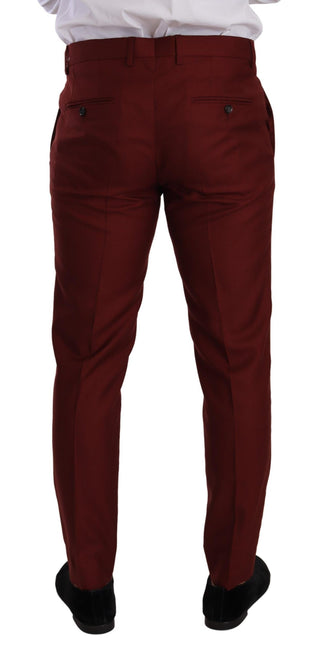 Elegant Cashmere-silk Red Dress Pants