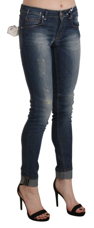 Chic Blue Washed Skinny Cropped Jeans - Luxury for You