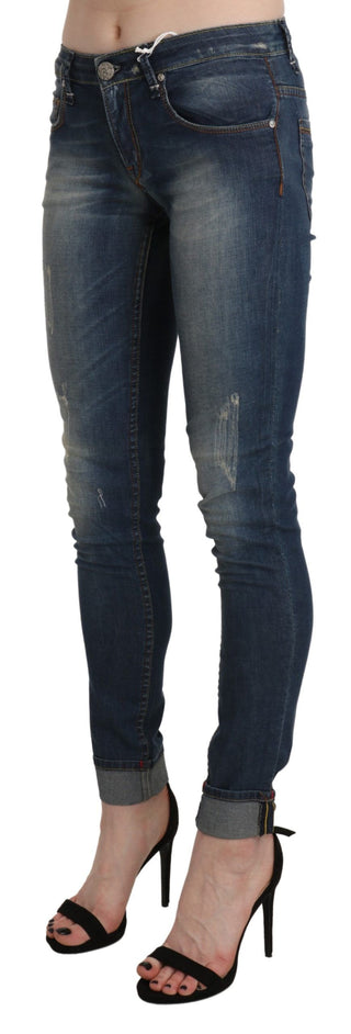 Chic Blue Washed Skinny Cropped Jeans - Luxury for You