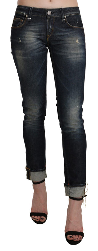 Chic Dark Blue Skinny Cropped Jeans - Luxury for You