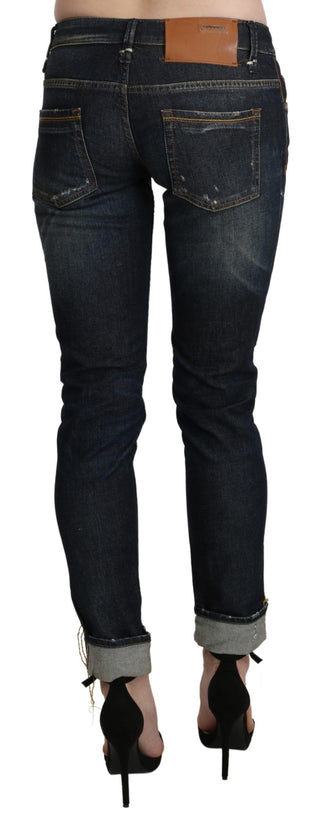 Chic Dark Blue Skinny Cropped Jeans - Luxury for You