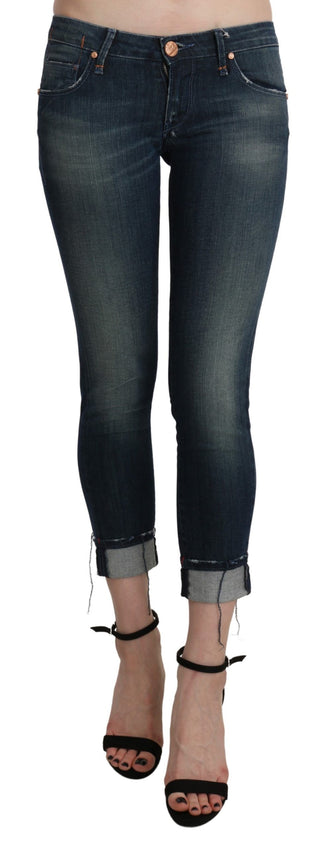 Chic Blue Washed Skinny Cropped Denim - Luxury for You