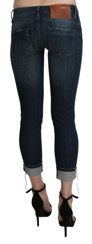 Chic Blue Washed Skinny Cropped Denim - Luxury for You