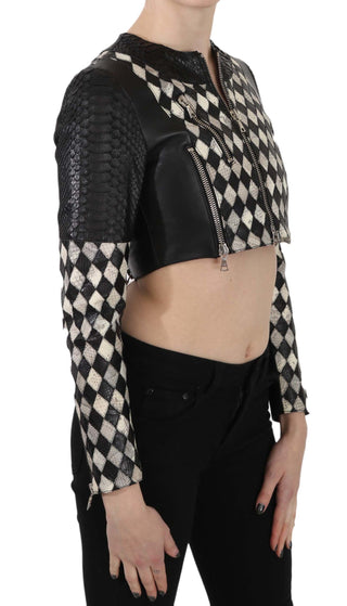 Chic Biker-inspired Cropped Leather Jacket - Luxury for You